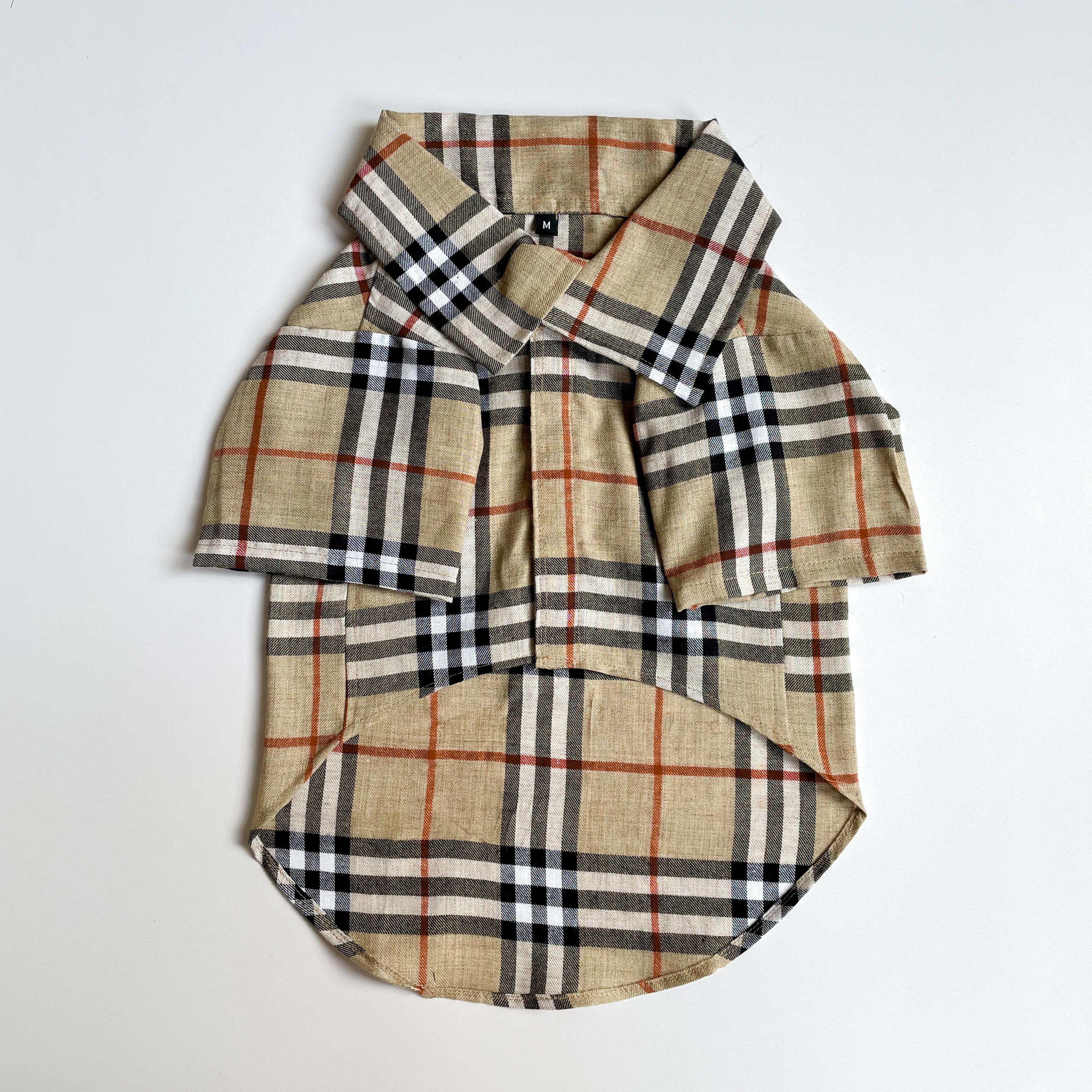 Pawgy Pets Beige Checks Shirt/Sando for Dogs - Image 3