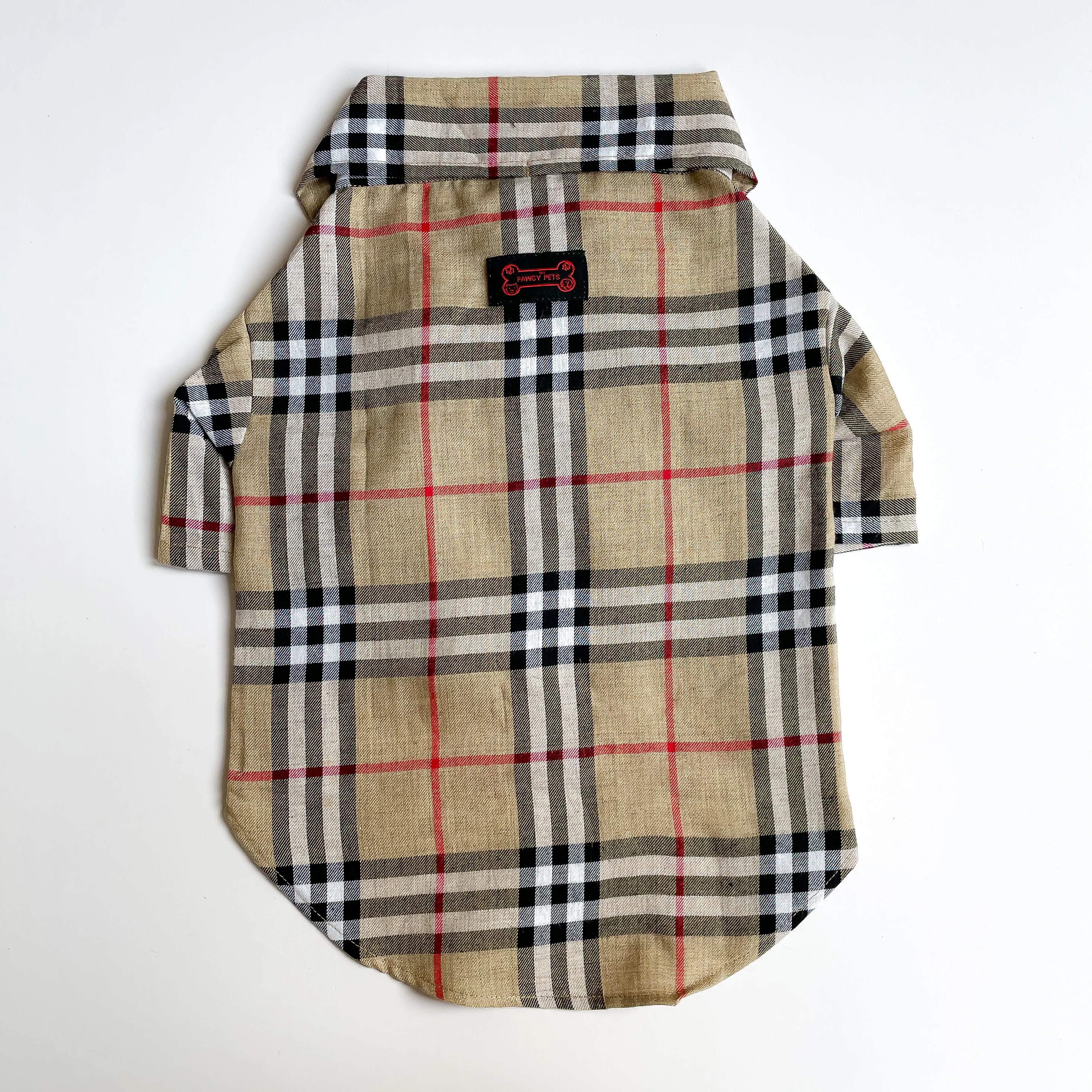 Pawgy Pets Beige Checks Shirt/Sando for Dogs - Image 5