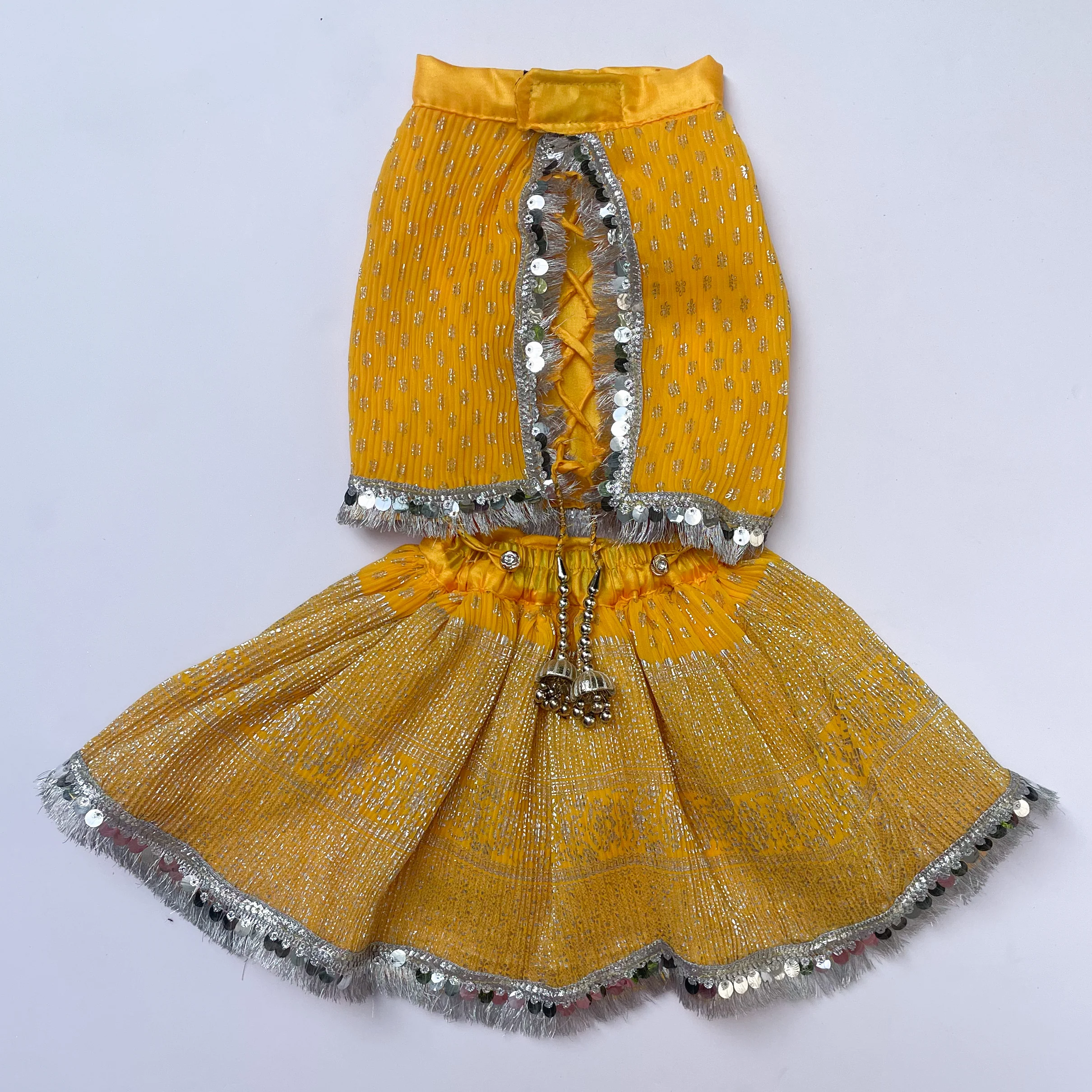 Pawgy Pets Pleaty Yellow Lehenga for Dogs & Cats - Image 3