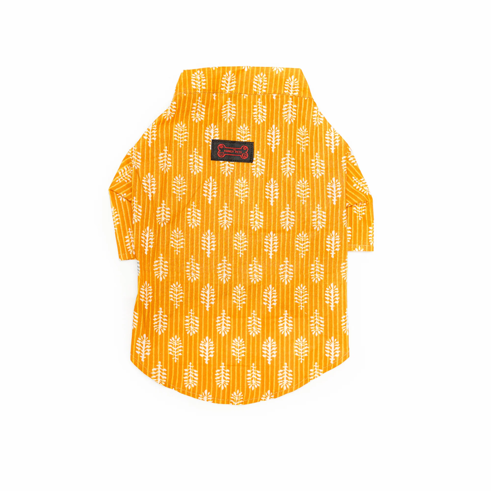 Pawgy Pets Heritage Hand Block Kurta Mustard for Dogs - Image 3