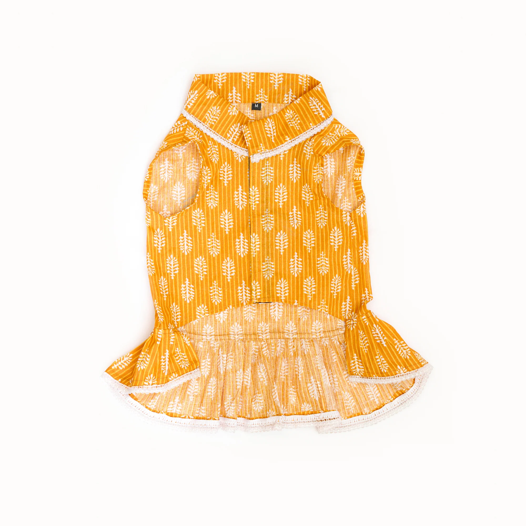 Pawgy Pets Heritage Handblock Dress Mustard for Dogs - Image 3