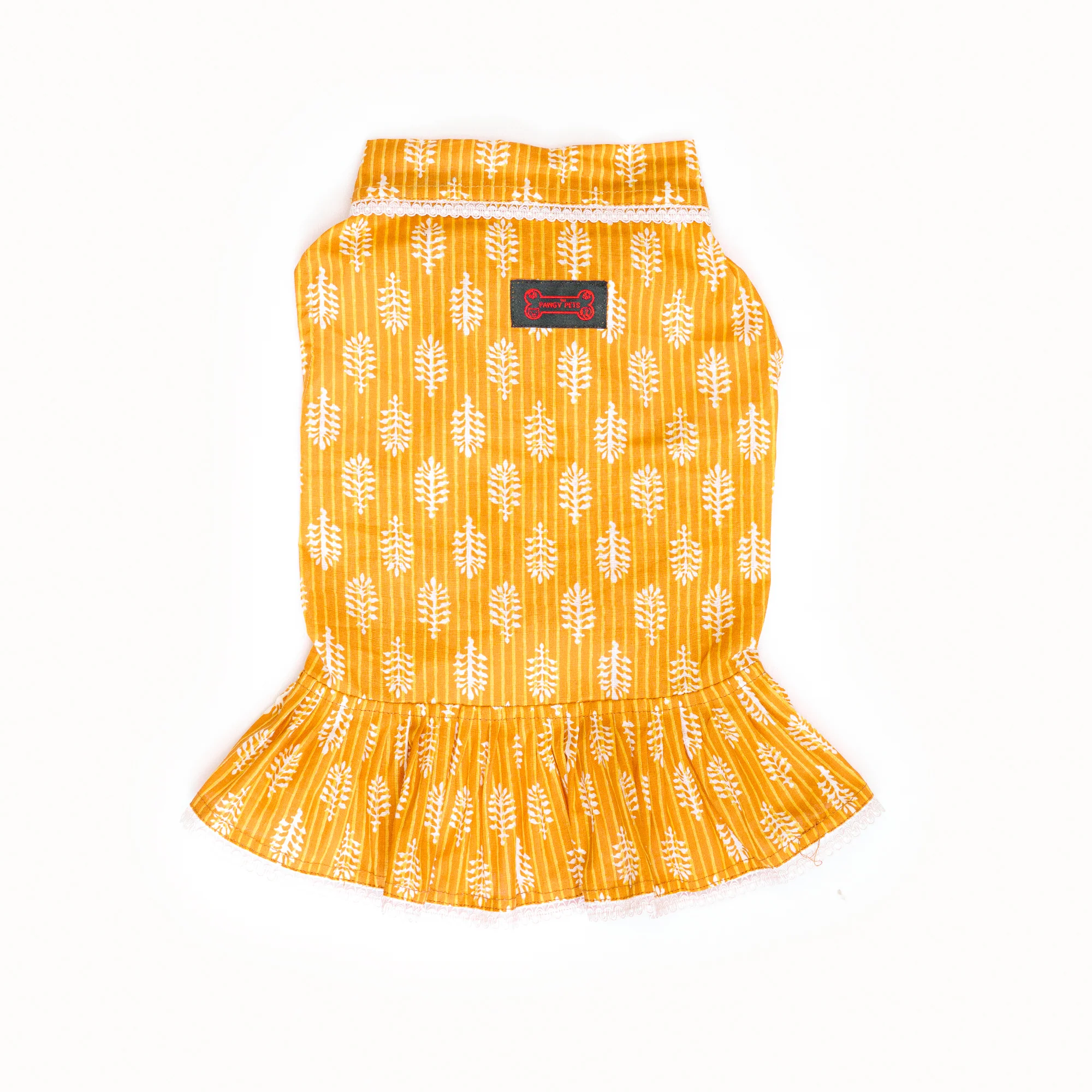 Pawgy Pets Heritage Handblock Dress Mustard for Dogs - Image 4