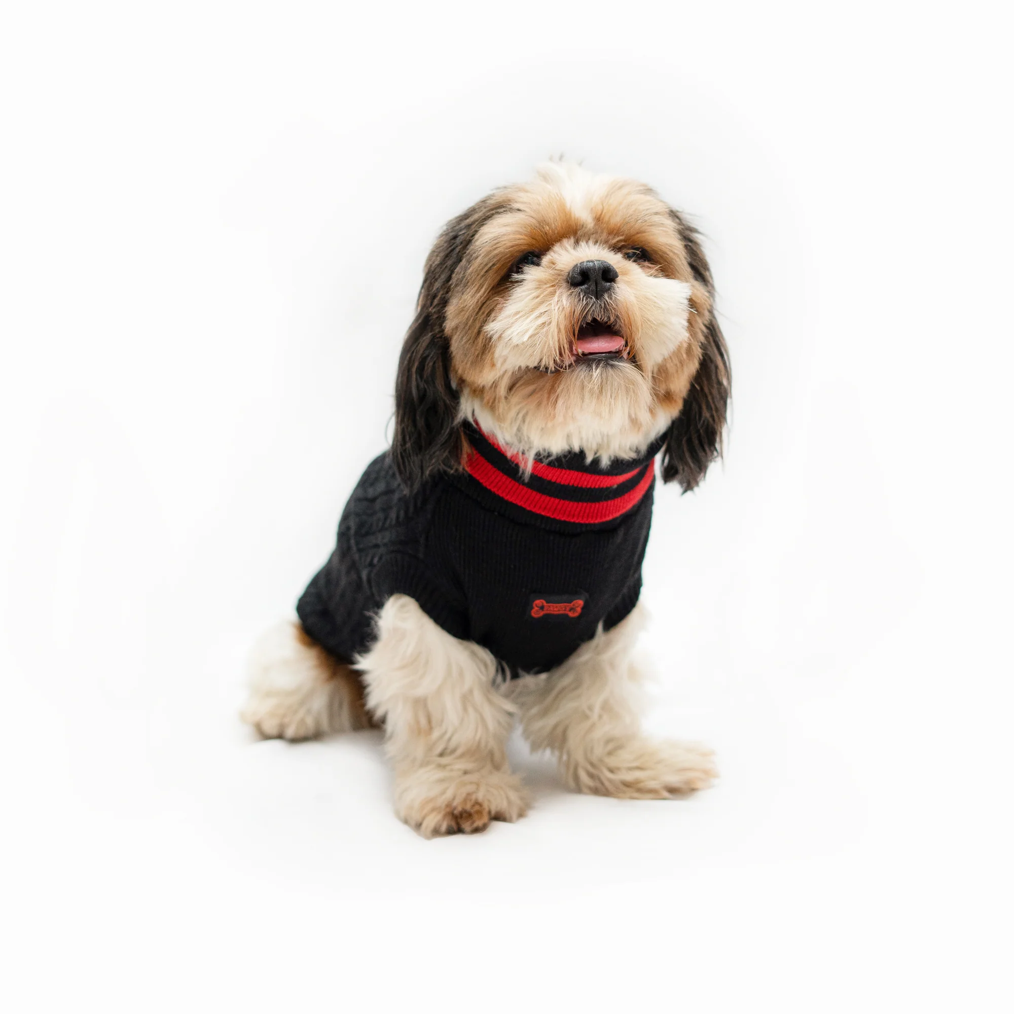 Pawgy Pets High Neck Cable Knit Sweater: Black for Dogs & Cats - Image 3
