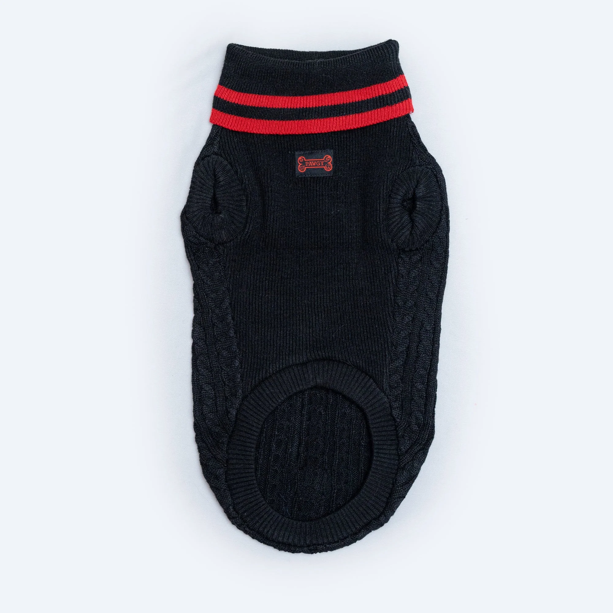 Pawgy Pets High Neck Cable Knit Sweater: Black for Dogs & Cats - Image 5