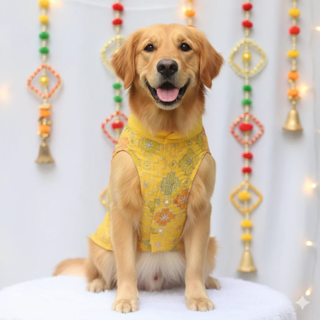 Pawgy Pets Festive Kurta Patola for Dogs - Image 7