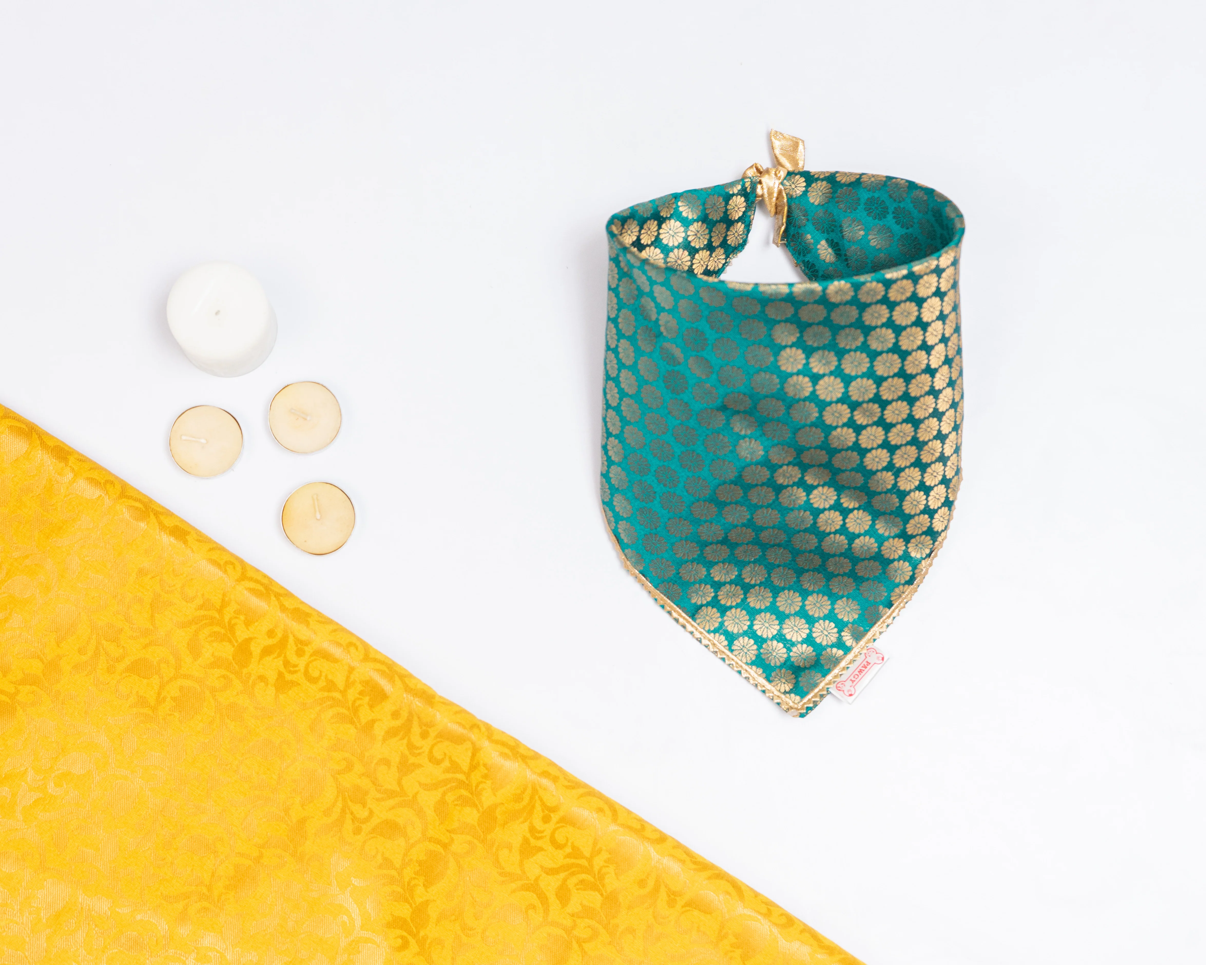 Pawgy Pets Occasion wear bandana Teal blue for Dogs & Cats - Image 3