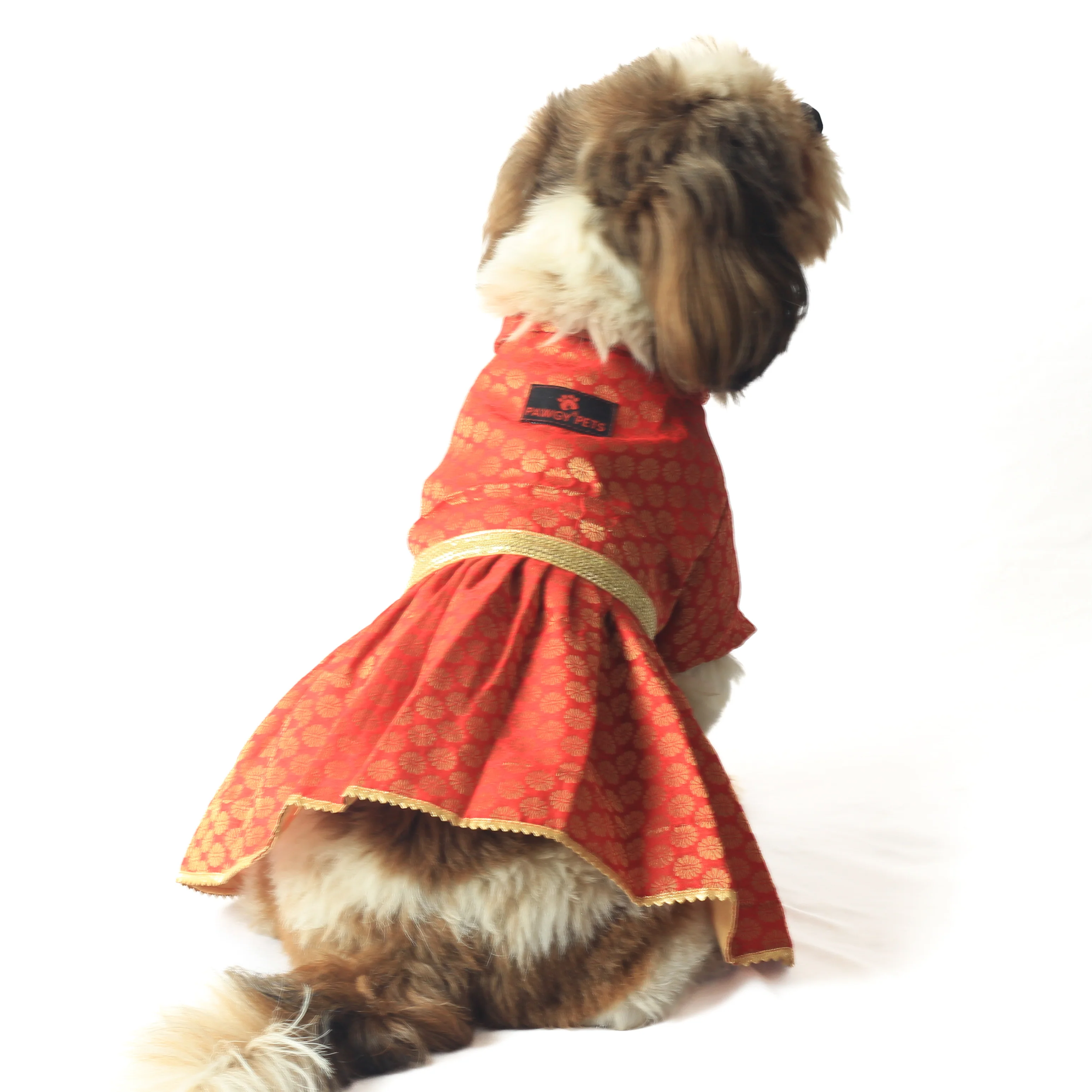 Pawgy Pets Occasion wear Dress Red for Dogs - Image 4
