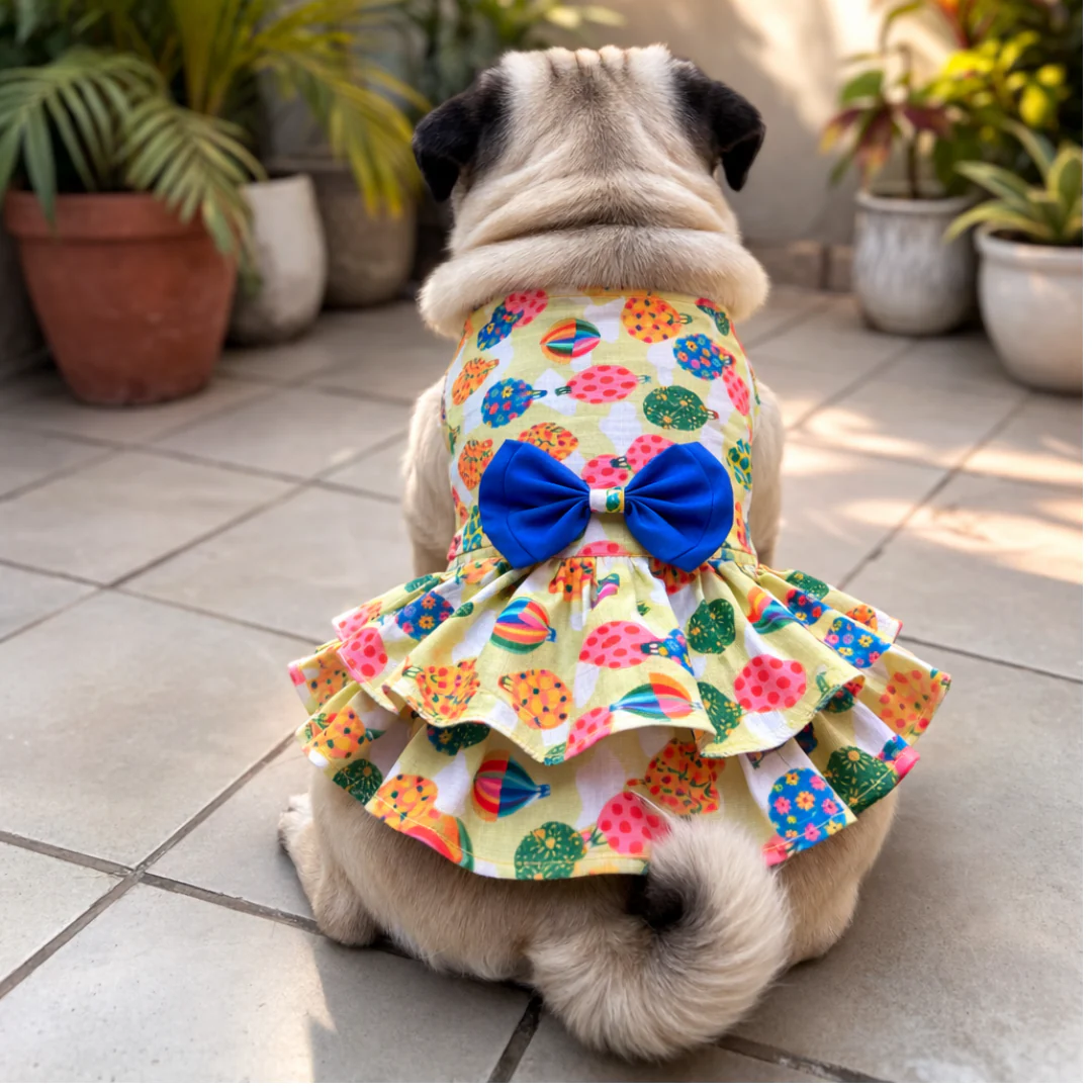 Pawgy Pets Balloon Casual dress for Dogs (Lime Green) - Image 4