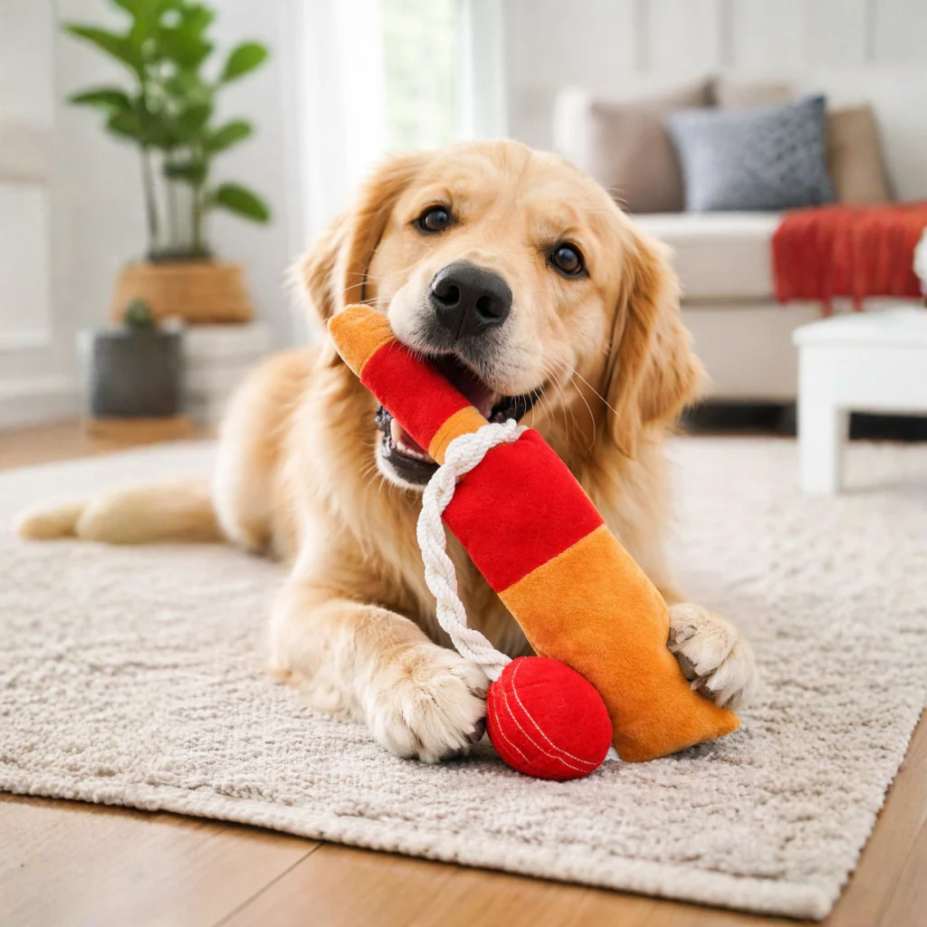 Pawgy Pets Cricket Fever Doggo Plush + Rope Toy - Image 3