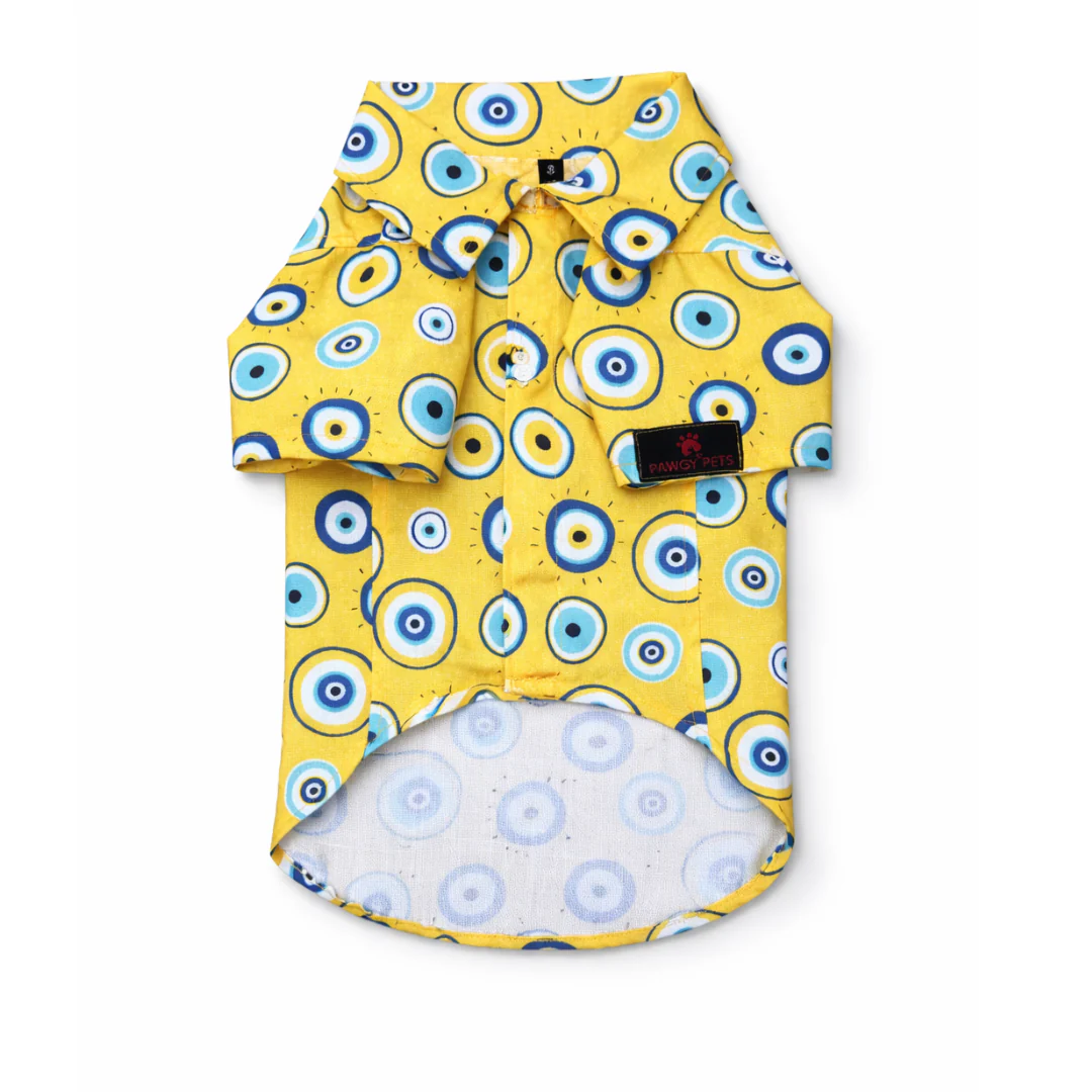 Pawgy Pets Evil Eye Casual shirt for Dogs (Yellow) - Image 3