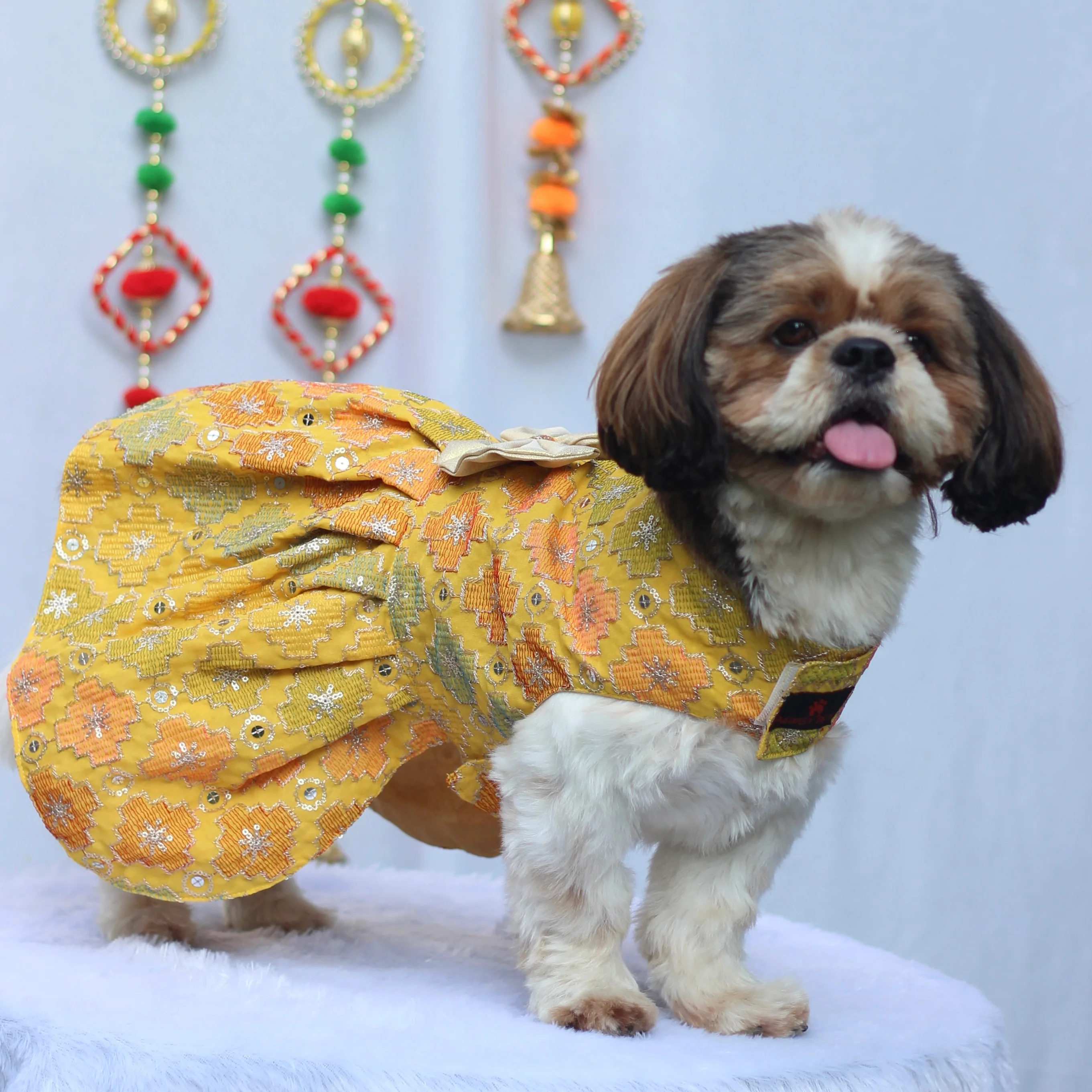 Pawgy Pets Festive Dress Patola for Dogs - Image 3