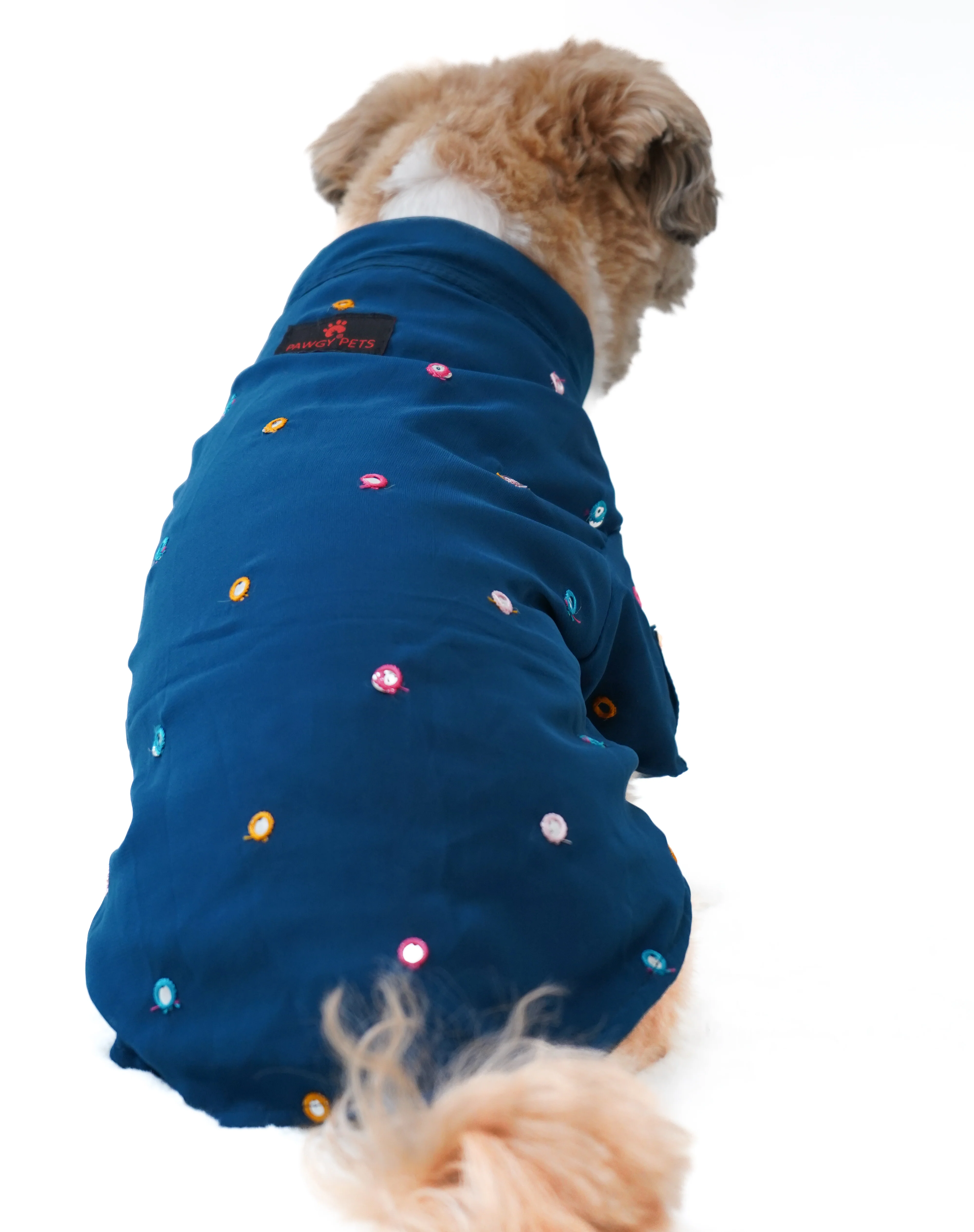 Pawgy Pets Festive Shirt Peacock blue for Dogs - Image 4