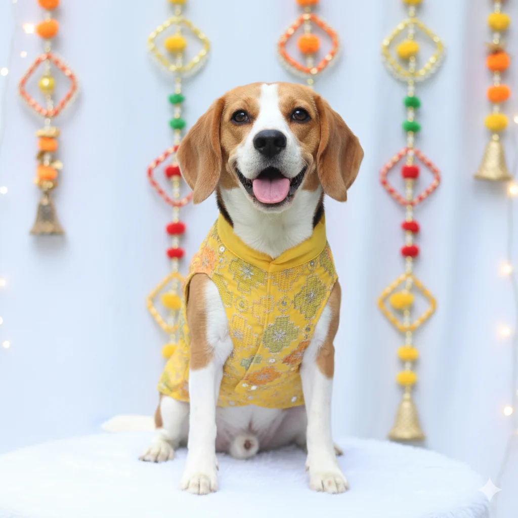 Pawgy Pets Festive Kurta Patola for Dogs - Image 3