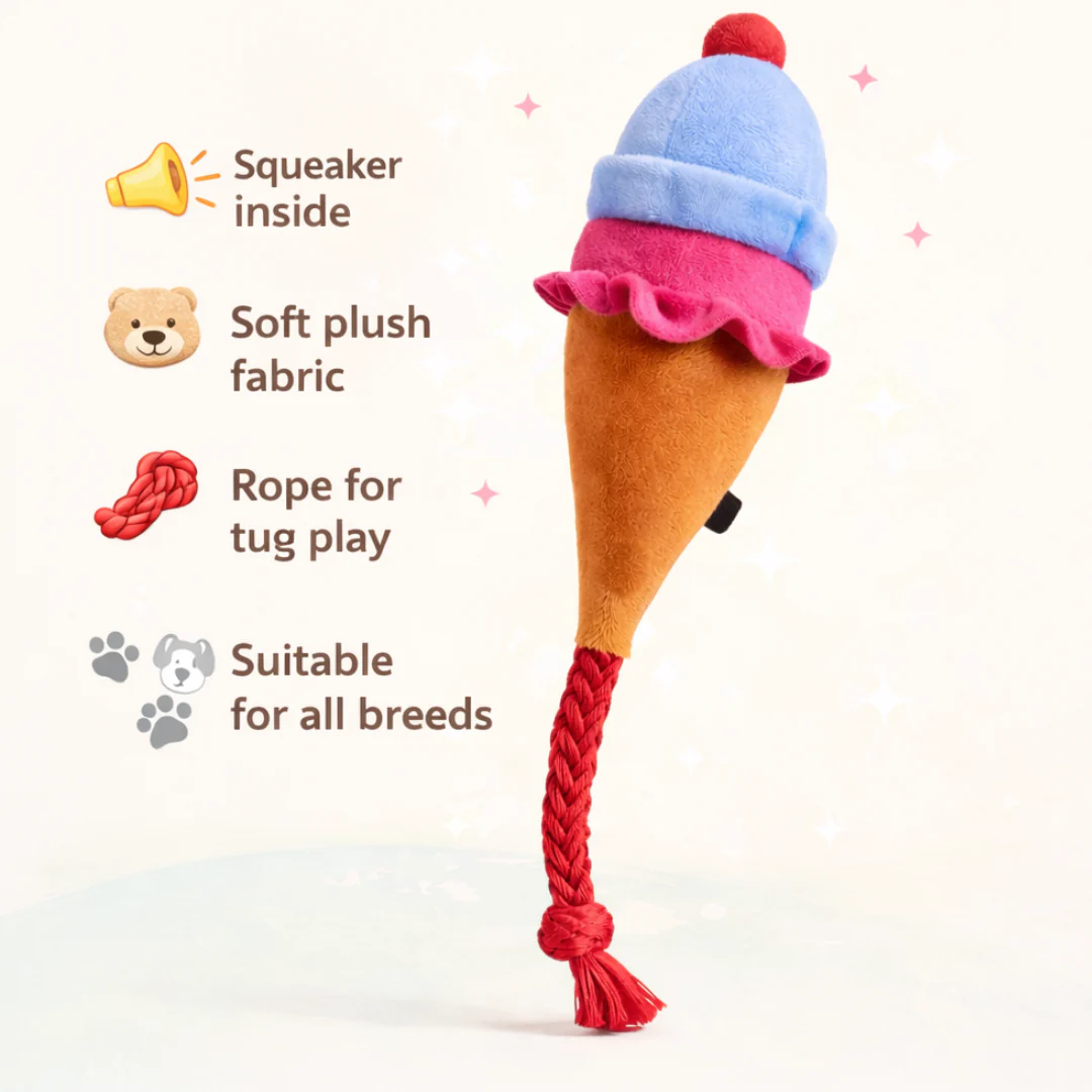 Pawgy Pets Ice Cream Doggo Plush + Rope Toy - Image 6