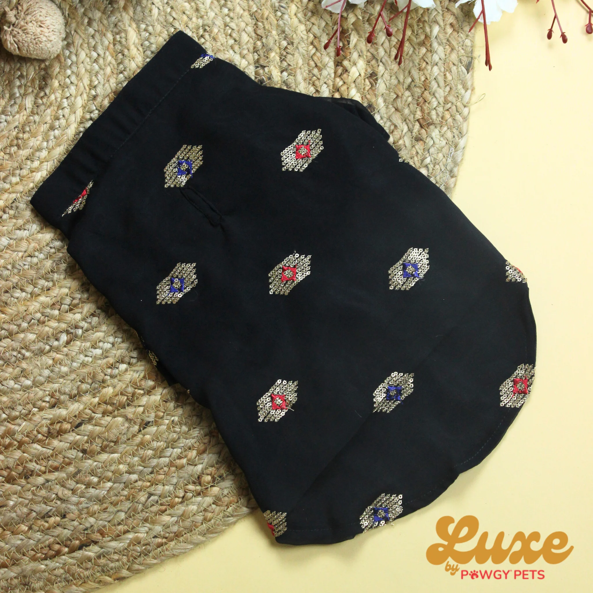 Luxe by Pawgy Pets Elegant black Kurta - Image 3