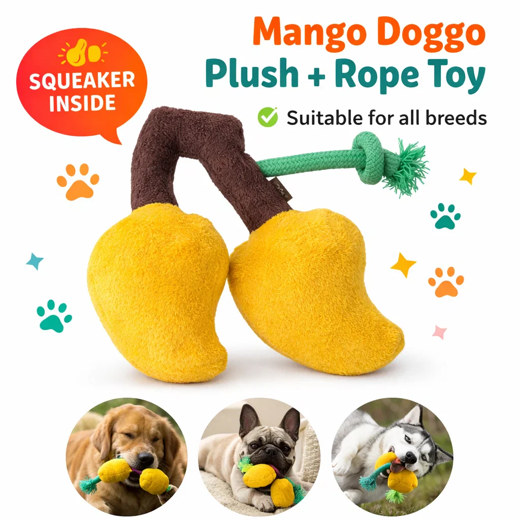 Pawgy Pets Mango Doggo Plush + Rope Toy - Image 7