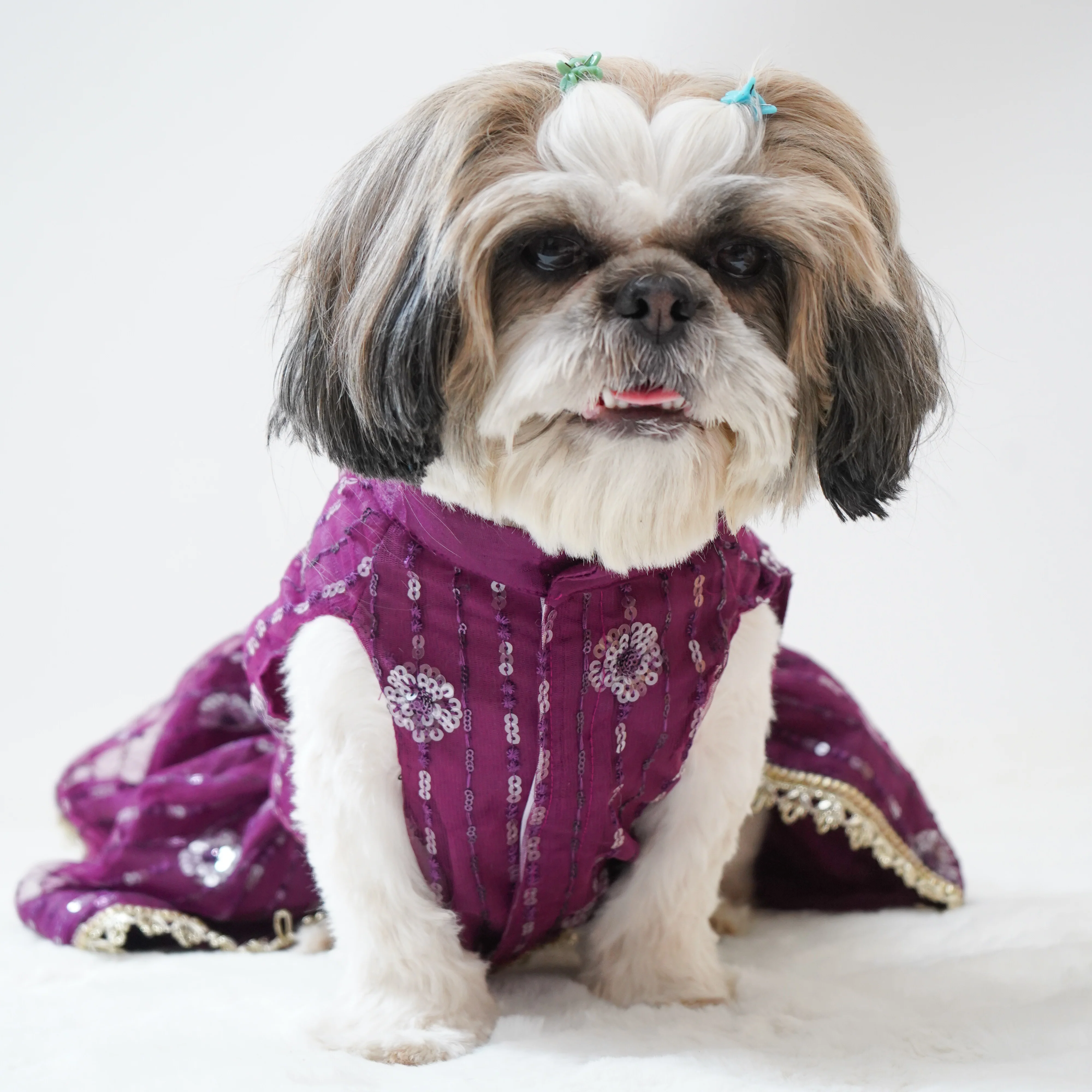 Pawgy Pets Net Lehenga Violet for Dogs & Cats - Image 4