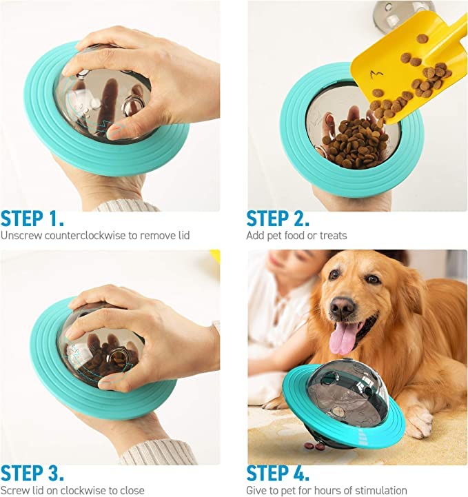 Pawgy Pets Planet Interactive Toy Puzzle IQ Treat Ball, Food Dispensing Chew Toys for Dogs and Cats - Multicolor - Image 3