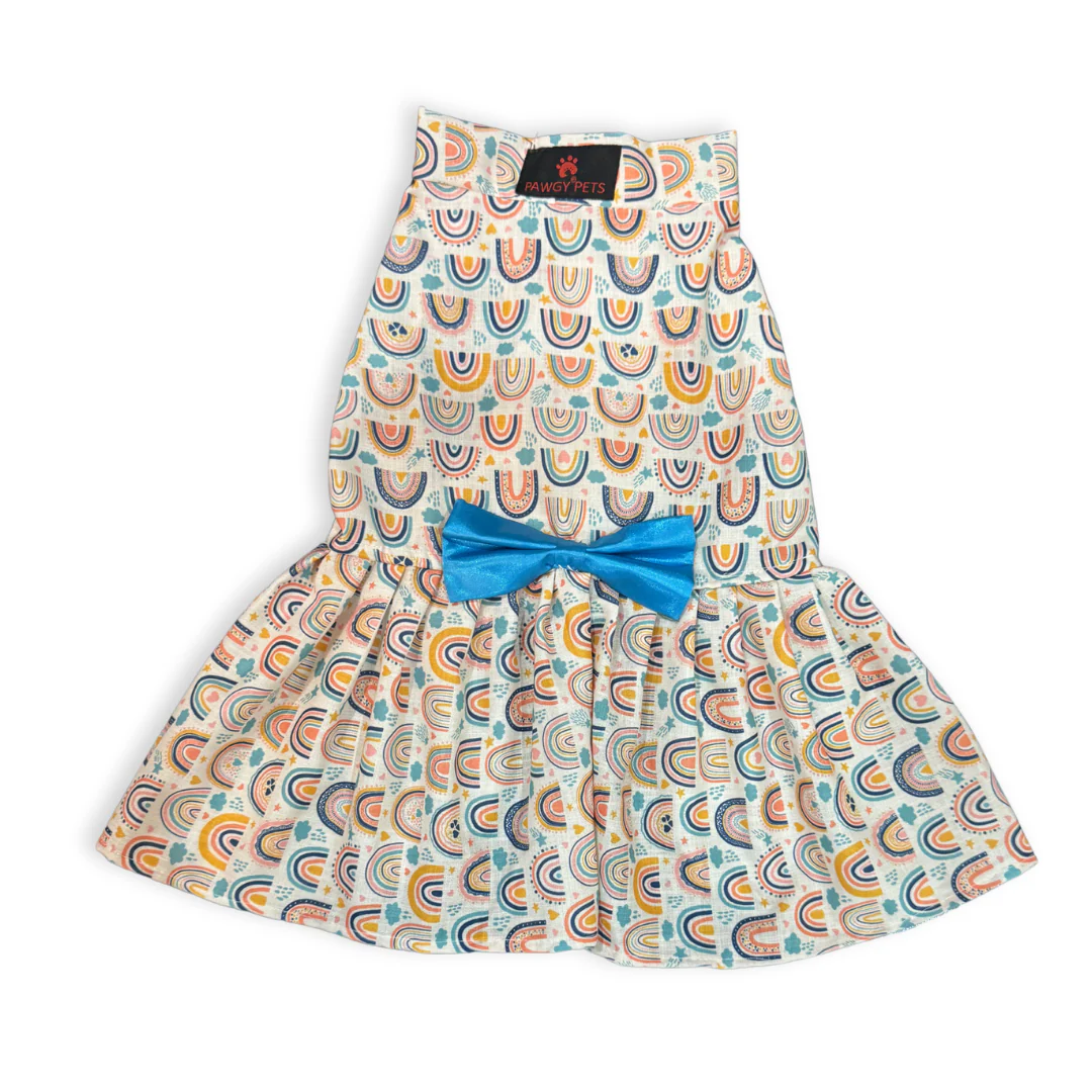 Pawgy Pets Rainbow dress off white for Dogs - Image 3