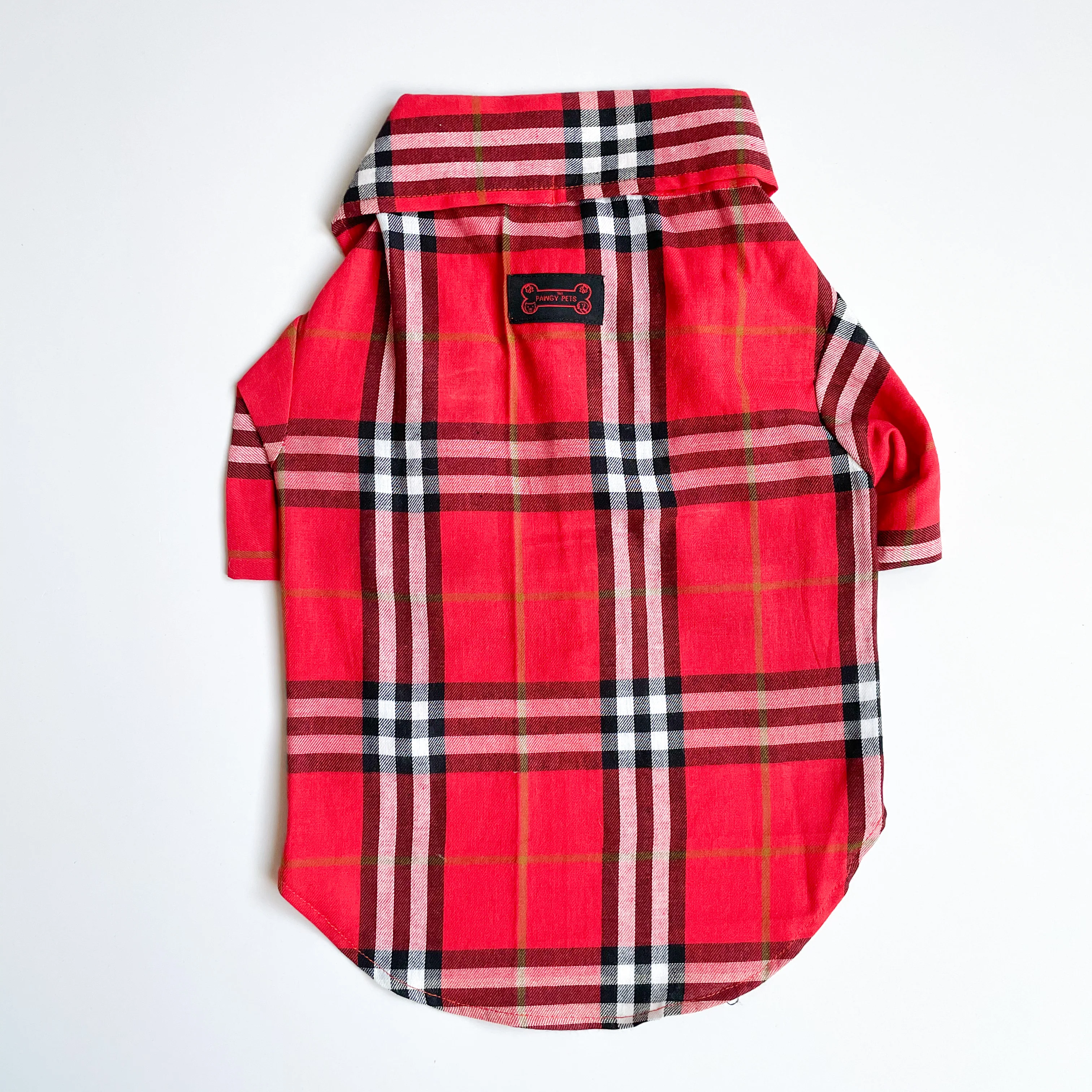 Pawgy Pets Red Checks Shirt/ Sando for Dogs - Image 3