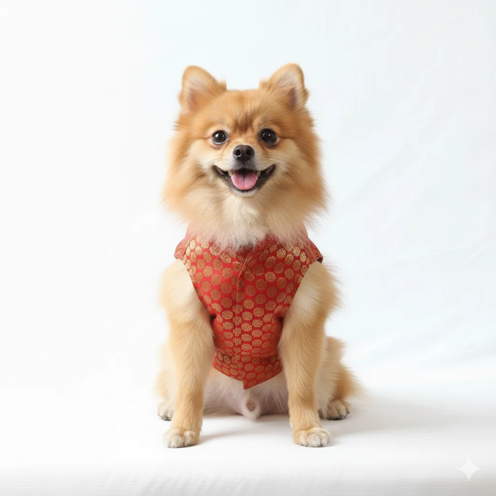 Pawgy Pets Sherwani Red for Dogs - Image 3