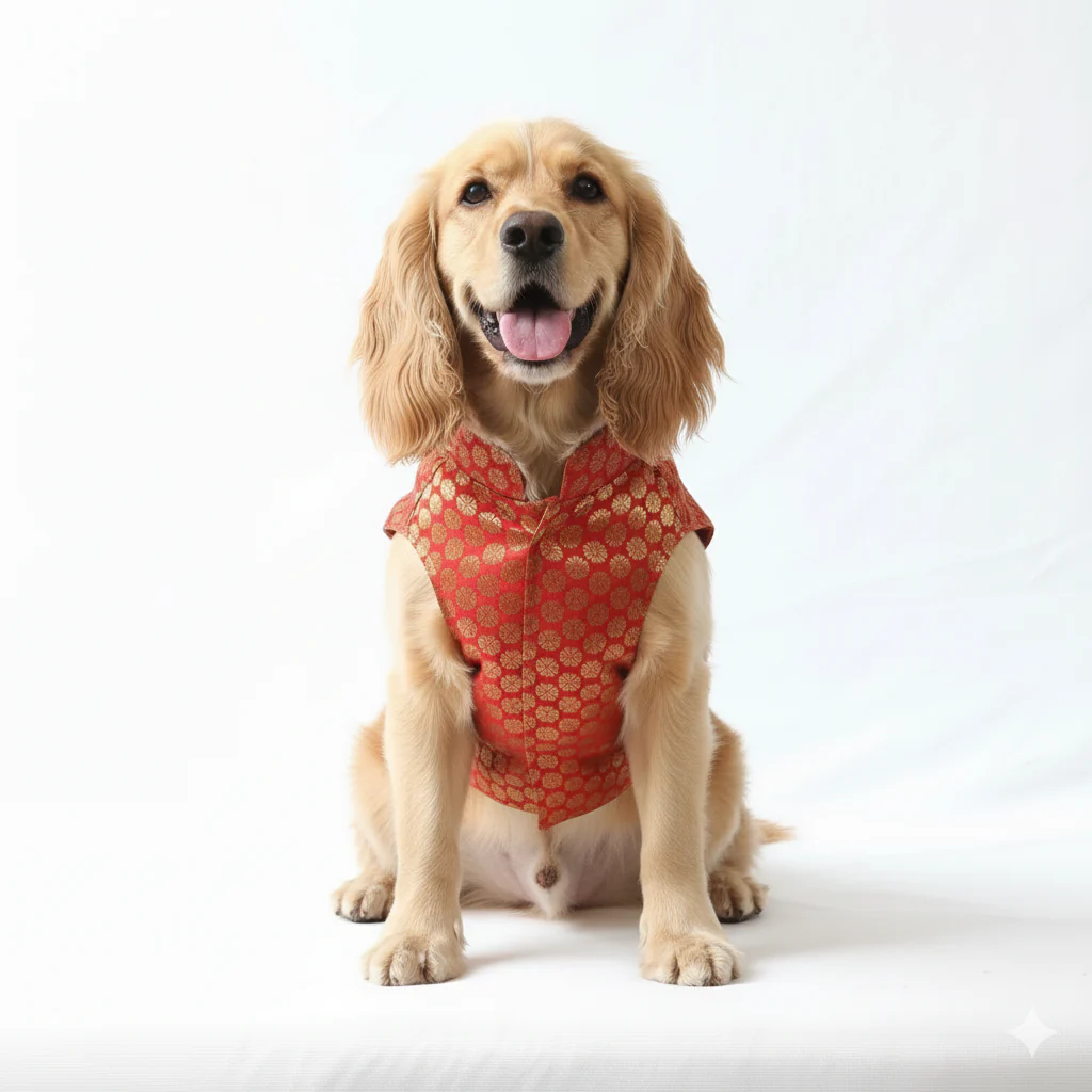 Pawgy Pets Sherwani Red for Dogs - Image 5